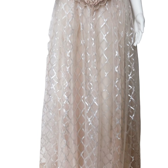 LARALIE VINTAGE PRINCESS BALL GOWN BEADED IN CHAMPAIGN WOMEN SIZE 6/8 - Picture 5 of 13